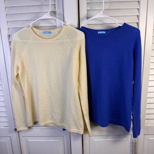 J. McLaughlin Womens small 100% Cashmere two Sweaters Button Cuff quiet luxury